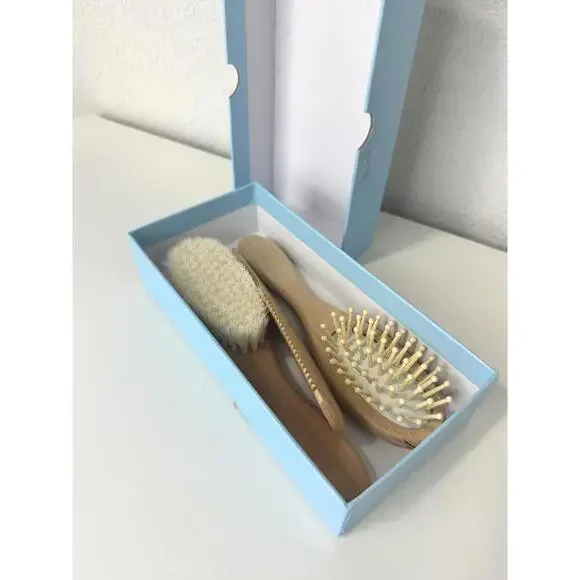 Tokcom Baby/Toddler Hairbrush Set with soft Goat bristles - Picture 7 of 8